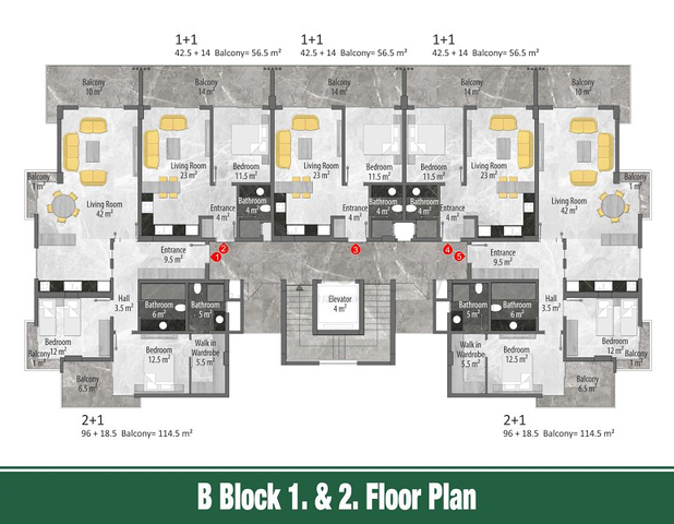خيارات متنوعة من الشقق ضمن مجمع سكني حديث في اوبا / الانيا 
