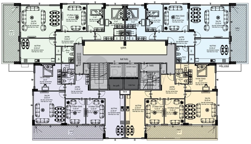 شقق عائلية واسعة - مجمع سكني جديد - في مهموتلار / الانيا 