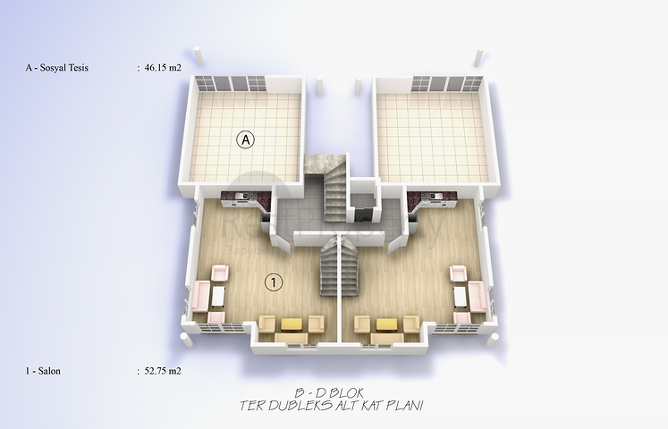 شقق بمساحات مختلفة على ضفاف النهر في كيستيل / ألانيا 