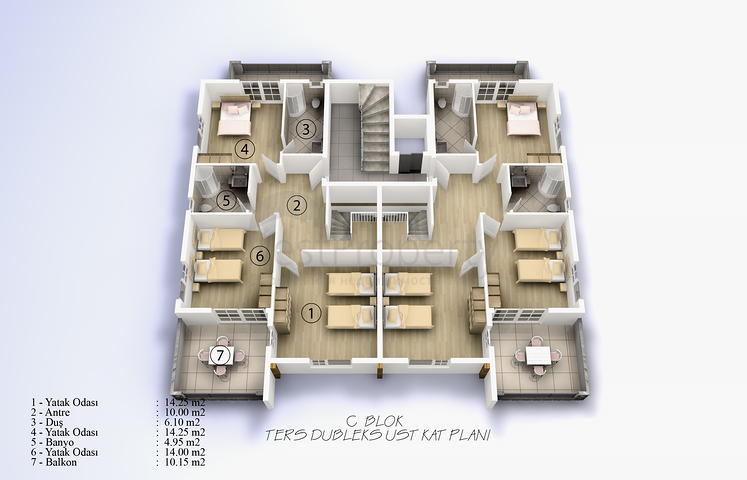 شقق بمساحات مختلفة على ضفاف النهر في كيستيل / ألانيا 