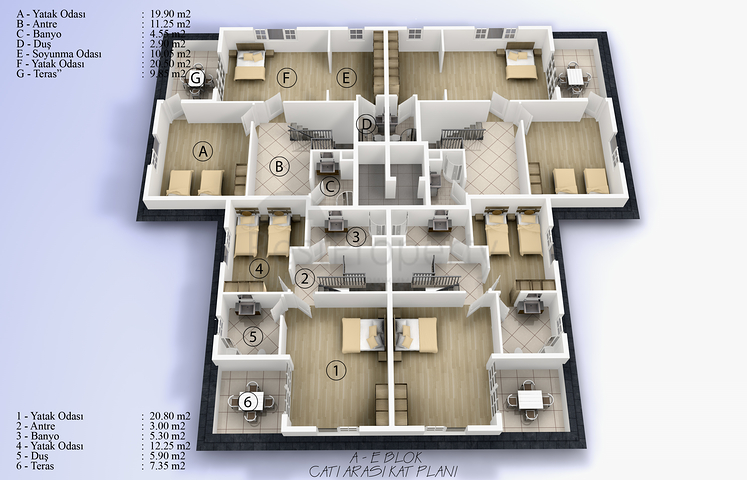 شقق بمساحات مختلفة على ضفاف النهر في كيستيل / ألانيا 