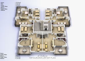 شقق بمساحات مختلفة على ضفاف النهر في كيستيل / ألانيا 