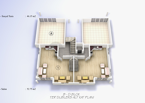 شقق بمساحات مختلفة على ضفاف النهر في كيستيل / ألانيا 