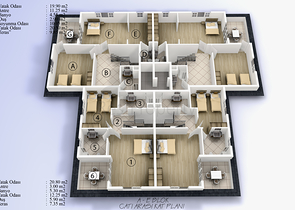 شقق بمساحات مختلفة على ضفاف النهر في كيستيل / ألانيا 