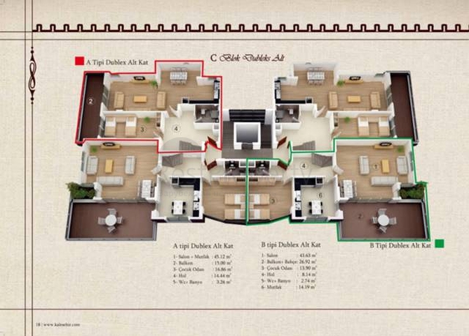مجمع فاخر بشقق عصرية للبيع في جيكجيللي / الانيا 