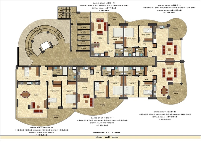 شقق بمساحات مختلفة في أوبا على البحر مباشرة ً