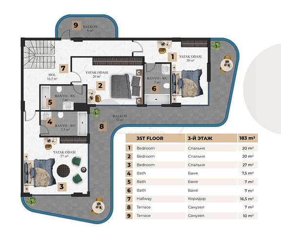 فيلا مستقلة فاخرة - تصميم 6 غرف - في كارجي جاك / الانيا 