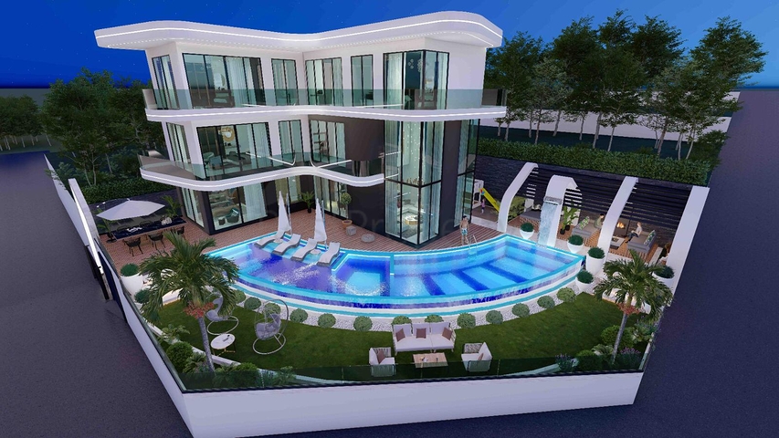 فيلا مستقلة فاخرة - تصميم 6 غرف - في كارجي جاك / الانيا 