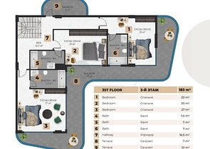 فيلا مستقلة فاخرة - تصميم 6 غرف - في كارجي جاك / الانيا 