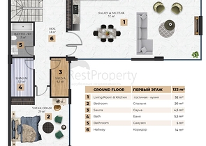 فيلا مستقلة فاخرة - تصميم 6 غرف - في كارجي جاك / الانيا 