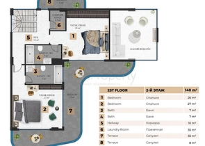فيلا مستقلة فاخرة - تصميم 6 غرف - في كارجي جاك / الانيا 