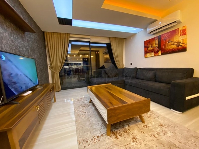 ضمن مجمع مميز - شقة باطلالة بحر -تصميم 1+1 - مؤثثة - في كارجي جاك / الانيا 