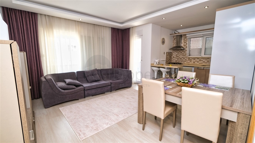 بنتهاوس 3 + 1 مع اثاث 600 م من البحر في انطاليا