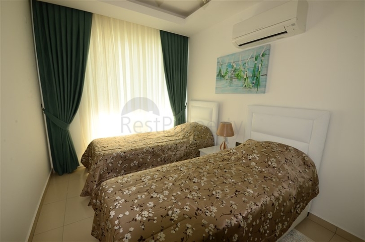 اطلالة بحر - مجمع فاخر -شقة 2 غرفة وصالة - مفروشة - في مهموتلار / الانيا 