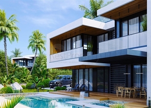 مناسب للحصول على الجنسية التركية -فلل فاخرة -مستقلة مع مسبح خاص -في مركز الانيا 