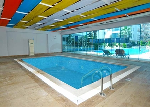 ضمن مجمع فاخر - شقة عائلية - غرفتين وصالة -مفروشة - في مهموتلار / الانيا 