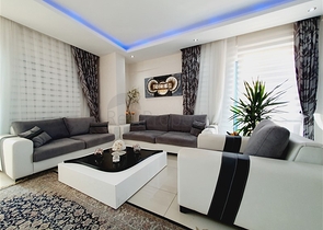 ضمن مجمع فاخر - شقة عائلية - غرفتين وصالة -مفروشة - في مهموتلار / الانيا 