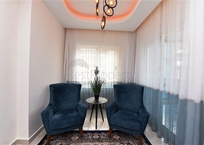 شقة فاخرة -مجمع بخدمات 5 نجوم - تصميم 1+3 - في مهموتلار /الانيا 