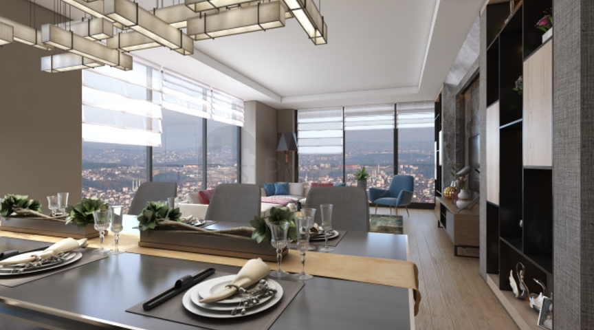 اطلالة على مضيق البوسفور - شقق عائلية ضمن مجمع حديث فاخر - في اسطنبول الاسيوية 