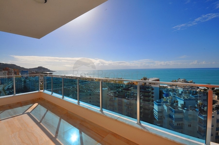 اطلالة بحر - دوبلكس 3 غرف وصالة - في مهموتلار / الانيا 