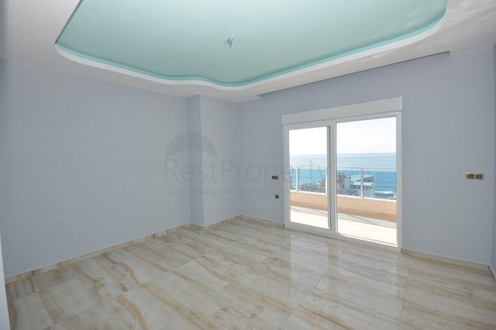 اطلالة بحر - دوبلكس 3 غرف وصالة - في مهموتلار / الانيا 