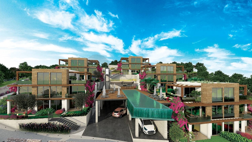 اطلالة بحرية خيالية - شقق وفلل ضمن مجمع فاخر - في بودروم 