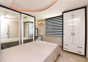 شقة انيقة - بالكون واسع - اطلالة مفتوحة -تصميم غرفة وصالة -في مهموتلار / الانيا 