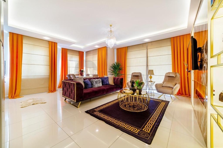 موقع مميز - تراس واسع - 3 غرف وصالة مفروشة - في مهموتلار / الانيا 