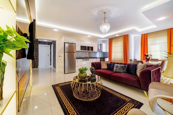 موقع مميز - تراس واسع - 3 غرف وصالة مفروشة - في مهموتلار / الانيا 