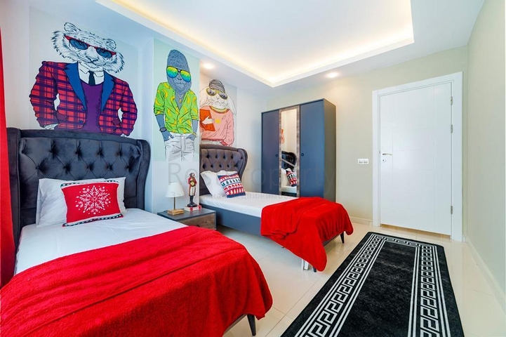 موقع مميز - تراس واسع - 3 غرف وصالة مفروشة - في مهموتلار / الانيا 