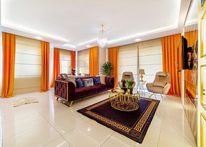 موقع مميز - تراس واسع - 3 غرف وصالة مفروشة - في مهموتلار / الانيا 