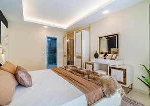 موقع مميز - تراس واسع - 3 غرف وصالة مفروشة - في مهموتلار / الانيا 