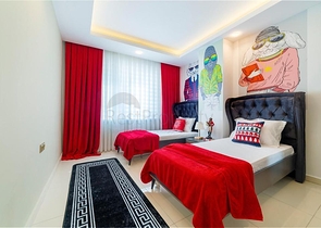 موقع مميز - تراس واسع - 3 غرف وصالة مفروشة - في مهموتلار / الانيا 