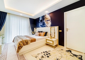 موقع مميز - تراس واسع - 3 غرف وصالة مفروشة - في مهموتلار / الانيا 