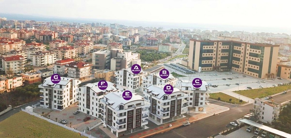 بجانب المشفى -شقة دوبلكس 2 غرفة وصالة -مجمع حديث - في اوبا / الانيا 