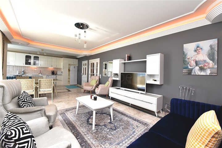 اطلالة بحر مباشرة - شقة عائلية 2 غرفة وصالة -ضمن مجمع - في مهموتلار / الانيا 