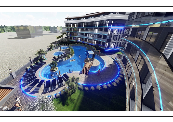 بالاقساط - مجمع بتصميم حديث -في منطقة اوبا / الانيا 