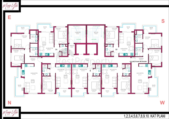 شقق بالاقساط - مجمع قيد الانشاء -في مهموتلار / الانيا 