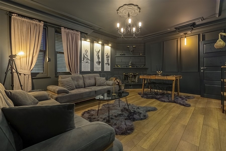 شقة انيقة - تصميم غرفة وصالة - في مركز الانيا 