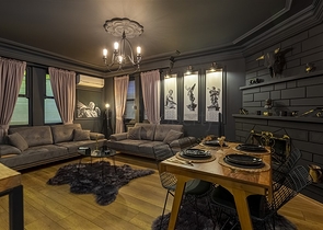 شقة انيقة - تصميم غرفة وصالة - في مركز الانيا 