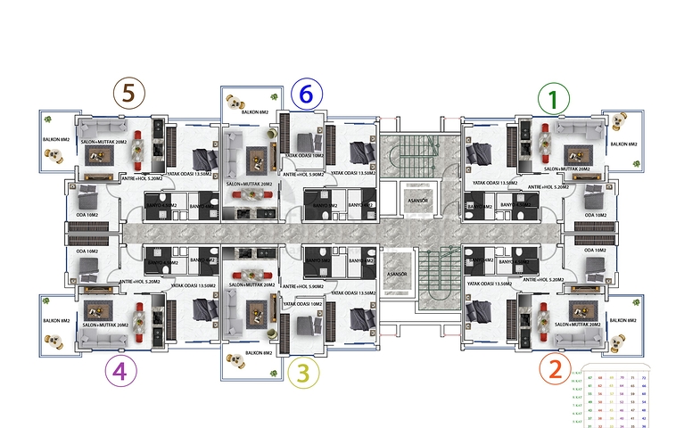 قريب من البحر -بالاقساط -شقق عائلية ضمن مجمع سكني - في مهموتلار / الانيا 