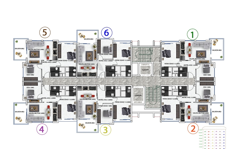 قريب من البحر -بالاقساط -شقق عائلية ضمن مجمع سكني - في مهموتلار / الانيا 