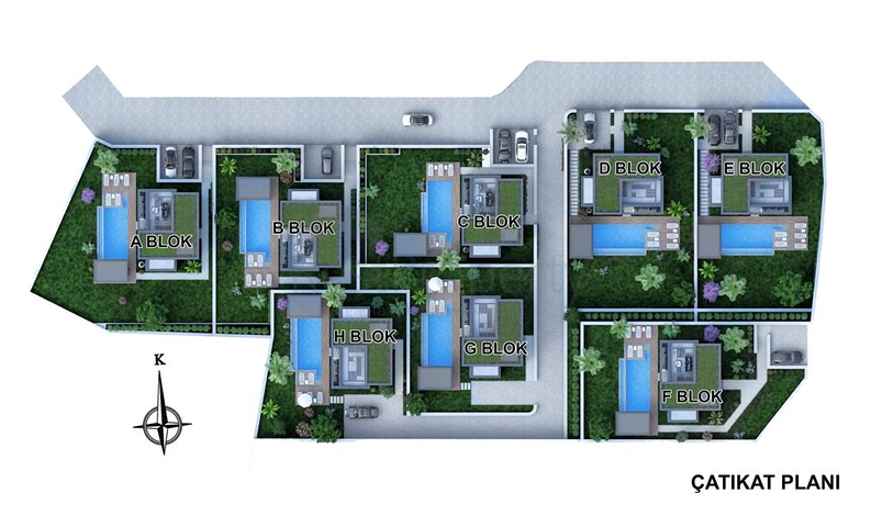 فلل مستقلة فاخرة - ضمن مجمع حديث - في بودروم 