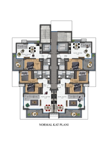 قريبة من البحر -شقق بالاقساط - ضمن مجمع قيد الانشاء -في مهموتلار / الانيا 