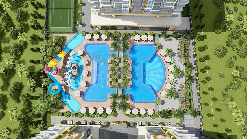 اطلالة بحر مباشرة - مجمع فاخر قيد الانشاء -في مهموتلار / الانيا 