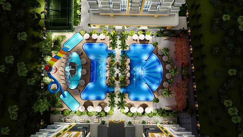 اطلالة بحر مباشرة - مجمع فاخر قيد الانشاء -في مهموتلار / الانيا 