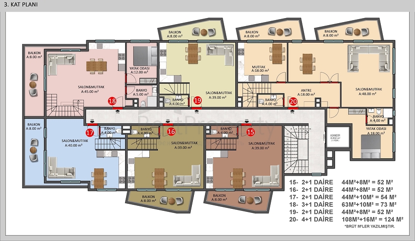 اطلالة بحرية -شقق ضمن مجمع سكني حديث في كاستل / الانيا 