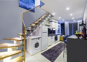 ضمن مجمع على البحر مباشرة -شقة دوبلكس انيقة -تصميم 1+1- في مهموتلار / الانيا 