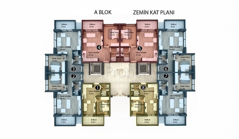 مجمع قيد الانشاء -شقق بالتقسيط حتى تاريخ التسليم -في كاستل / الانيا 