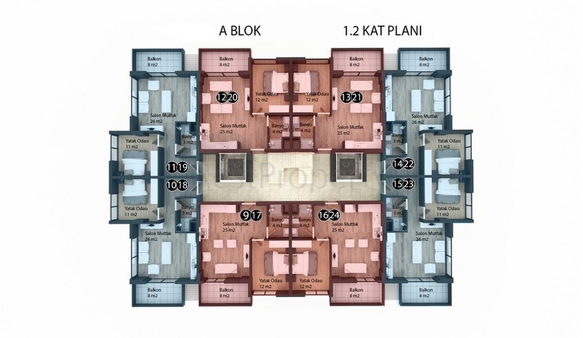مجمع قيد الانشاء -شقق بالتقسيط حتى تاريخ التسليم -في كاستل / الانيا 